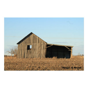 Kansas Old Wooden Barn Fotouitbreiding Foto Afdruk