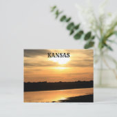 Kansas Orange Sunset avec carte postale de réflexi (Debout devant)