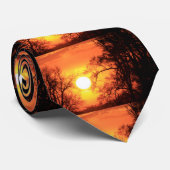 Kansas Orange Sunset Cravate avec arbre (Roulé)