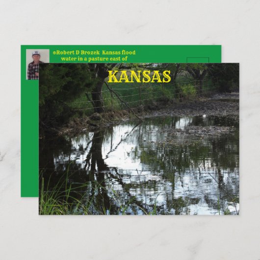 Kansas overstroomt water in een Kaart van de weide (Voorkant / Achterkant)