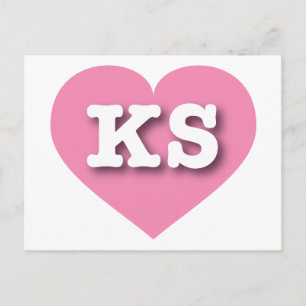 Kansas Pink Heart - Ik hou van KS Briefkaart