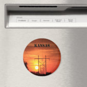 Kansas Power line Sunset Cup Magnet Magneet (Insitu (Vaatwasser))