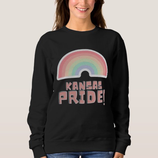 Kansas Pride LGBTQ Cute Rainbow Minimalist Pride Trui (Voorkant)