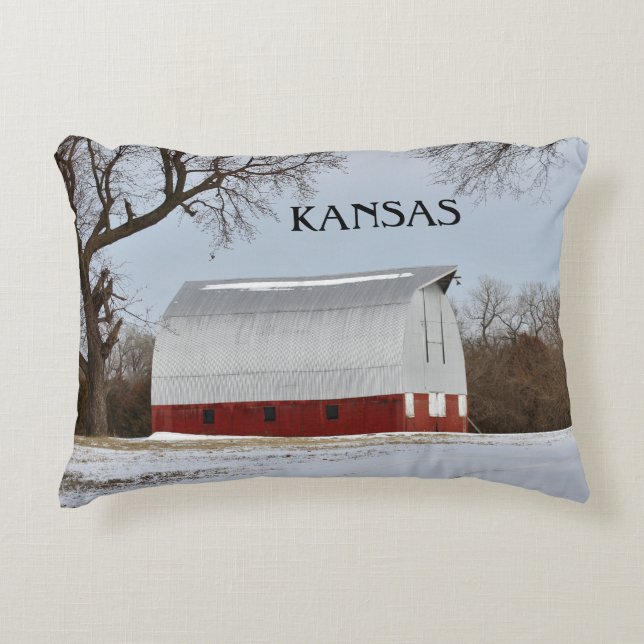 Kansas Red Barn Accent Kussen (Voorkant)
