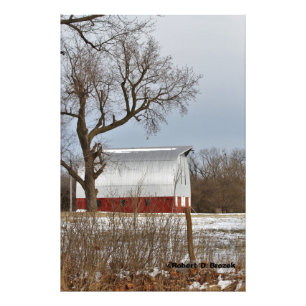 Kansas Red Country Barn Foto Uitbreiding Afdruk