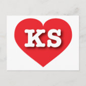Kansas Red Heart - Ik hou van KS Briefkaart (Voorkant)