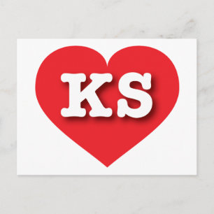 Kansas Red Heart - Ik hou van KS Briefkaart