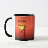 Kansas Red Power Line coucher de soleil CAFÉ MUG (Gauche)