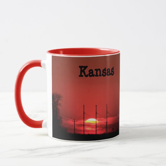 Kansas RED SUNSET café Mug (Gauche)