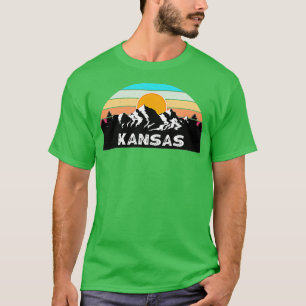 Kansas Retro  Sunset Mountain Kansas lovers T-shirt