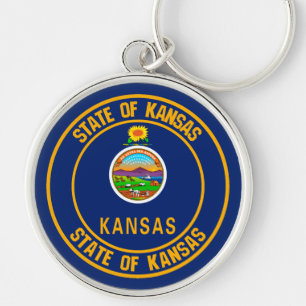 Kansas Rond Embleem Sleutelhanger