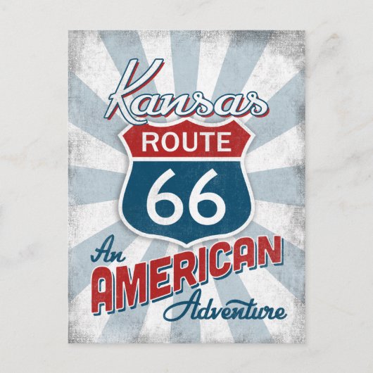 Kansas Route 66  Amerika Briefkaart (Voorkant)