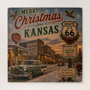 Kansas Route 66 kerstherinneringen Legpuzzel