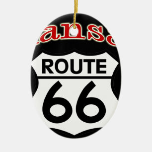 Kansas Route 66 Shield Keramisch Ornament