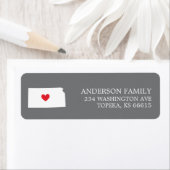 KANSAS-staat | Terugkeeradreslabel verplaatsen Etiket (Insitu)