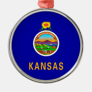 Kansas Staatsvlag Ontwerp Metalen Ornament