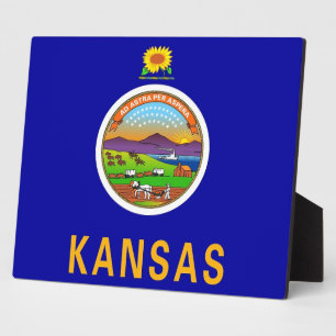 Kansas State Flag Plaque Fotoplaat