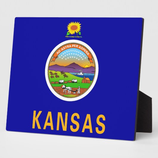 Kansas State Flag Plaque Fotoplaat (Zijkant)