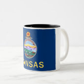 Kansas State Flag Two-Tone Coffee Mok (Voorkant rechts)
