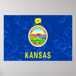 Kansas State Grunge Flag Poster