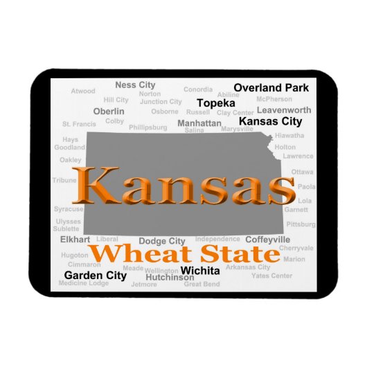 Kansas State Pride Map Magneet (Horizontaal)