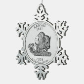 Kansas State Quarter Tin Sneeuwvlok Ornament (Rechts)