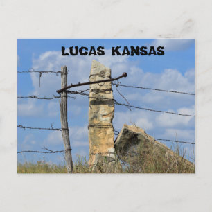 Kansas Stone Post Fence Post, Post Kaart. Briefkaart