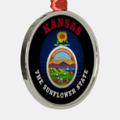 KANSAS SUNFLOWER STATE FLAG METALEN ORNAMENT (Rechts)