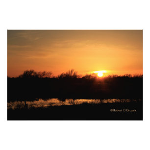 Kansas Sunset met reflectie Foto Uitbreiding Afdruk