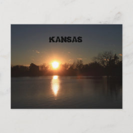 Kansas Sunset met Reflection POST KAART