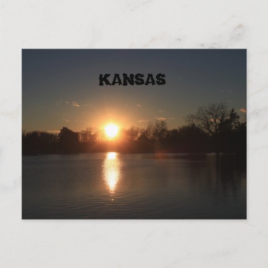 Kansas Sunset met Reflection POST KAART (Voorkant)