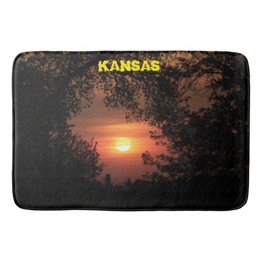 Kansas Sunset met tree Silhouettes Bath Mat (Voorkant)