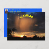 Kansas Sunset met Windmill Silhouette. briefkaart (Voorkant / Achterkant)