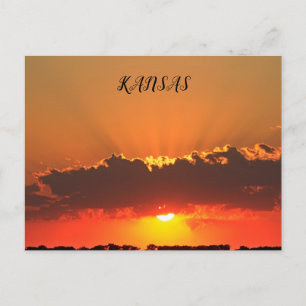 Kansas Sunset met wolken en zonnestralen Post Kaar Briefkaart