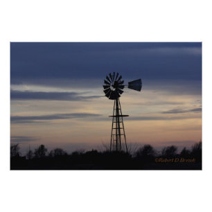 Kansas Sunset met wolken Fotouitbreiding Foto Afdruk