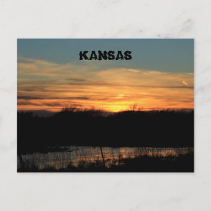 Kansas Sunset reflectie. briefkaart. Briefkaart