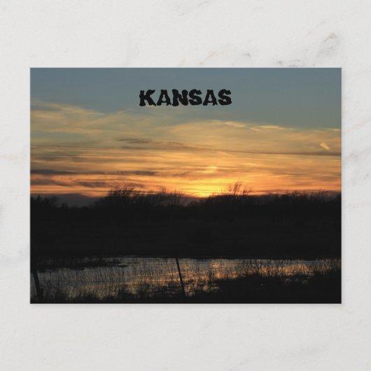 Kansas Sunset reflectie. briefkaart. Briefkaart (Voorkant)