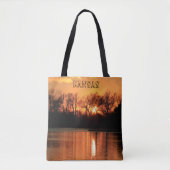 Kansas Sunset Reflection Foto Canvas tas (Voorkant)