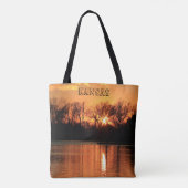 Kansas Sunset Reflection Foto Canvas tas (Achterkant)