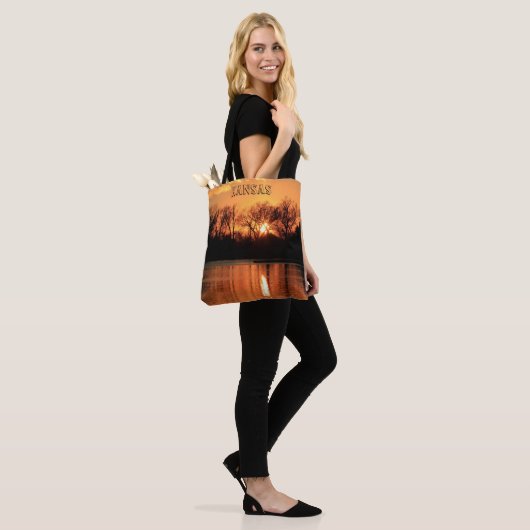 Kansas Sunset Reflection Foto Canvas tas (Op model)