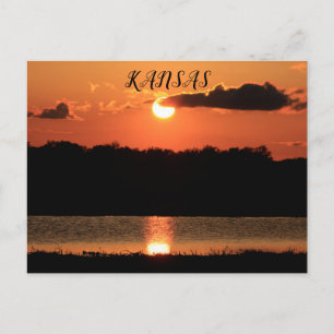 Kansas Sunset Reflection Post Card. Briefkaart