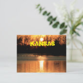 Kansas Sunset with Reflection POST KAART (Staand voorkant)