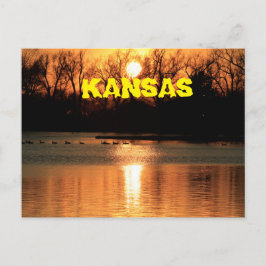 Kansas Sunset with Reflection POST KAART