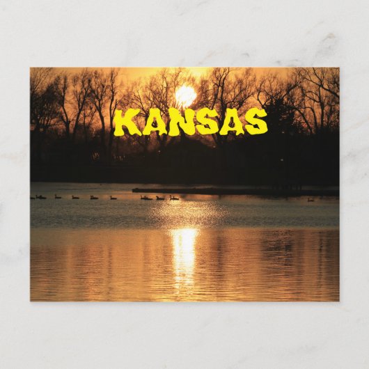 Kansas Sunset with Reflection POST KAART (Voorkant)
