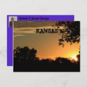 Kansas Sunset with Tree Silhouette Post Kaart (Voorkant / Achterkant)