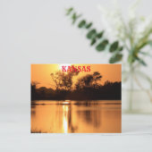 Kansas Sunset with water Reflection Post Kaart (Staand voorkant)