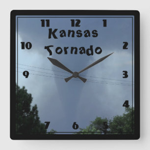 Kansas Tornado CLOCK Vierkante Klok