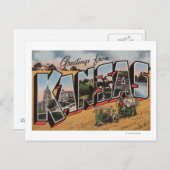 Kansas (Tractor- en Hay Bailer Scene) Briefkaart (Voorkant / Achterkant)