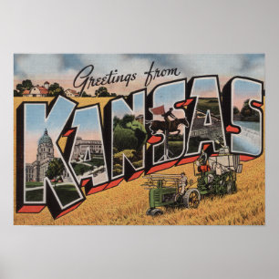 Kansas (Tractor- en Hay Bailer Scene) Poster
