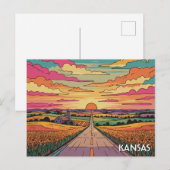 Kansas Travel Briefkaart (Voorkant / Achterkant)